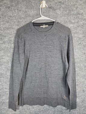 Smartwool Sweater Men M Gray sparwood Merino Wool Blend Crewneck Pullover Damage